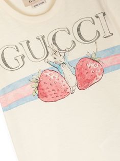 white cotton tshirt cotton round neck logo print to the front signature Web detailing graphic print to the front short sleeves straight hemComposition: Cotton, 100% Web Detail, Gucci Kids, Guccio Gucci, Kenzo Kids, Stella Mccartney Kids, Unisex Baby, Italian Fashion, Stylish Men, Graphic Prints