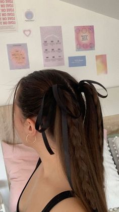 Trendy Hairstyle, Ribbon Hairstyle, Slicked Back Hair, Sleek Hairstyles