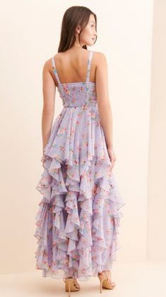 Details: Ruffle design Floral print V neckline Midi dress Size Chart: Size Length Bust inch cm inch cm S 39 100 33 84 M 39.7 101 34.6 88 L 40 102 36.2 92 XL 40.5 103 37.8 96 2XL 41 104 39.4 100 Lilac Ruffle Dress, Floral Formal Dress Long, Purple Floral Bridesmaid Dresses, Floral Floor Length Dress, Floral Purple Dress, Wedding Guest Dresses Summer, Lilac Floral Dress, Lavender Floral Dress, Garden Party Dresses