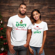 Mrs Claus But Married to the Grinch shirt, Christmas Couple, Christmas husband Tshirt, Funny Christmas Tee, Couples Tshirts, Christmas Gift My other christmas project may you see for couples: https://www.etsy.com/listing/1570284096/christmas-vacation-todd-and-margo-shirt?click_key=5952573a4fb1c5d2c95f0a51440f1b06b5cf29f7%3A1570284096&click_sum=eb298c7d&ref=shop_home_active_37&pro=1 Please contact me for more size,color, product (sweatshirt, hoodies, kids shirt etc.) options. Also, for any more s Mrs Clause But Married To The Grinch, Funny Christmas Couple Shirts, The Grinch Shirt, Mrs Claus But Married To The Grinch Shirt, Couples Christmas Tshirts, Mrs Clause But Married To The Grinch Svg, Mrs Claus Married To The Grinch Shirt, Married To The Grinch, Funny White Christmas T-shirt