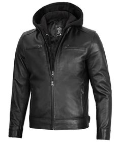 Men's Hooded Leather Jacket
The classic design is just what you need to keep you warm, while at the same time giving you the freedom of a comfortable fit. This cafe racer leather jacket is handmade from the highest quality lambskin leather for a soft and smooth feel. The soft lining offers comfort for everyday wear. The detachable hood makes it much more versatile if you intend to use it in colder weather. Fitted Leather Hooded Jacket For Streetwear, Fitted Biker Jacket With Double-lined Hood, Biker Style Fitted Outerwear With Double-lined Hood, Fitted Biker Outerwear With Double-lined Hood, Hooded Leather Biker Jacket For Winter, Fitted Leather Hooded Jacket With Double-lined Hood, Winter Hooded Leather Biker Jacket, Fitted Leather Biker Jacket With Detachable Hood, Winter Hooded Leather Jacket