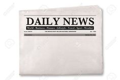 the daily news paper on white background with clipping for text stock photo and royalty