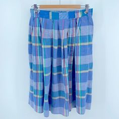 Vintage Calvin plaid pleated hi rise A-line midi skirt sz 12; has a small hole at the bottom of the opening; does not effect wear; SEE PICS Waist: 15" Length: 27.5" Womens Skirts, Midi Skirt, A Line, Plaid, Clothes For Women, How To Wear, Clothes