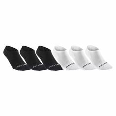 five pairs of white and black socks with the word's logo on each sock