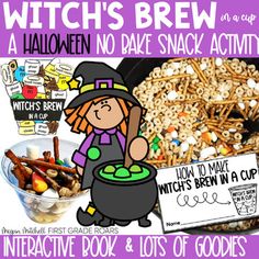 an image of witches brew halloween no bake snack activity