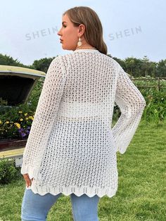 Knitted Long Sleeve Vacation Sweater, Knitted Long Sleeve Sweater For Vacation, Long Sleeve Fall Sweater For Vacation, Long Sleeve Sweater For Vacation In Fall, Casual Long Sleeve Cardigan For Vacation, White Fall Cardigan For Vacation, White Open Front Knitted Sweater, White Winter Vacation Cardigan, White Open Front Open Knit Sweater