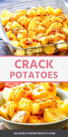 This Crack Potatoes recipe is quick and easy with only five ingredients! Delicious red potatoes piled high with butter, bacon, ranch dressing and cheese make the ultimate combination. Your entire family will love this potato side dish! #crackpotatoes #recipe Potato Side Dishes Easy, Easy Potato Recipes, Potato Recipes Side Dishes, Potato Sides, Dinner Side Dishes, Potato Side Dishes, Dinner Sides, Potatoes Recipe, Potato Dishes