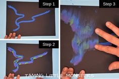 step by step instructions on how to make an art project for kids with colored chalk