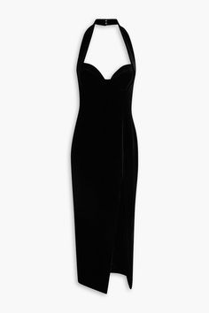 Find NICHOLAS Nabine Velvet Halterneck Midi Dress on Editorialist. Dress velvet padded cups front split button fastening at neck concealed zip fastening along back internal boning fully lined non-stretchy fabric mid-weight fabric dry clean imported Calvin Klein Velvet Dress, A Line Cocktail Dress, Dark Green Dress, Velvet Midi Dress, Halter Midi Dress, Dress For Woman, Midi Cocktail Dress, Red Midi Dress, Halterneck Dress