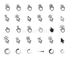 hand cursive arrows and pointers icon set royalty illustration