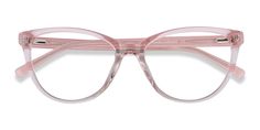 Clear Pink horn eyeglasses available in variety of colors to match any outfit. These stylish full-rim, medium sized acetate eyeglasses include free single-vision prescription lenses, a case and a cleaning cloth. Clear Pink Glasses, Pink Frame Glasses, Clear Round Glasses, Cozy Minimalism, Purple Glasses, Pink Eyeglasses, Glasses Trends, Pink Glasses, Discover Your Style