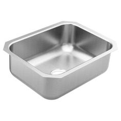 an image of a stainless steel sink on a white background with the bottom half missing