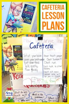 a bulletin board with writing on it that says cafeteria lesson plans