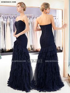 Blue Prom Dresses Strapless, Ruffled Prom Dress, Prom Dresses Strapless, Blue Prom Dresses, Prom Dresses Formal, Strapless Prom Dresses, Standard Dress, Pleated Bodice, Dresses Blue