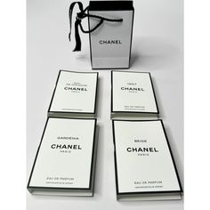 Chanel Travel Sample Perfumes 4 Pack With Gift Bag The 4 Perfumes By Chanel Are Beige 1957 Gardenia Eau De Colongne Amazing For Surprise Gifts Or For Luxury Bridal/Baby Shower Gifts!! Smoke Free Home New To Poshmark? Sign Up With Code Reggie88188 And Get $10 Off Your First Purchase. Chanel Black And White, Chanel Perfume, Luxury Bridal, Ribbon Colors, Surprise Gifts, Shower Gifts, The 4, Gift Bag, Baby Shower Gifts