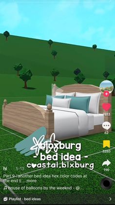 the bed is made up and ready for us to use in this virtual world map