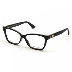 Elevate your style with the Gucci GG0634O 001 Black 55mm eyeglasses, a luxurious and timeless accessory for the modern woman. Crafted by renowned designer brand Gucci, these chic cat-eye frames exude sophistication and elegance. The sleek black acetate frame is both classic and versatile, making it the perfect everyday accessory to elevate any outfit. The clear demo lenses offer a contemporary twist on traditional eyewear, allowing you to showcase your unique style while still providing the option for prescription lenses if needed. With a lens socket width of 55mm, these Gucci GG0634O eyeglasses are designed to flatter a variety of face shapes and sizes. The temple length of 145mm and bridge size of 14mm ensure a comfortable fit that is both stylish and practical. Whether you're heading to Gucci Frames, Gucci Eyeglasses, Luxury Eyewear, Vision Care, Everyday Accessories, Cat Eye Frames, Timeless Accessories, Eyewear Fashion, Eye Shapes