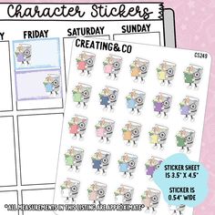 the character stickers are ready to be used on your planner