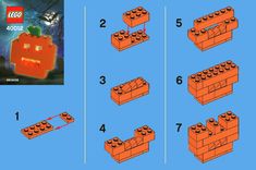 the instructions for how to make an orange lego brick with pictures and instructions on it