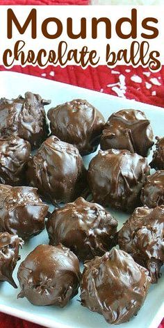 chocolate balls on a plate with the words moulds chocolate balls