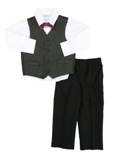 George Infant Toddler Boys White Shirt Vest Bowtie Pants 4P Dress Up Outfit This stylish dress up outfit is perfect for your family pictures and holiday events! 4 piece dress up set Infant & toddler boy's sizes Dress shirt Bowtie Vest Pants with elastic waistband Brand: George Payment We accept PayPal as our payment method. Immediate payment is required. If you have any questions about payment, please feel free to contact our customer support team. Return Policy We have a no hassle return policy Formal Cotton Sets For Fall, Fitted School Sets For Fall, Fitted Sets For School In Fall, Fitted Sets For School Spring Season, Fitted Spring Sets For School, Spring School Fitted Sets, Black Semi-formal Sets For Spring, Black Semi-formal Spring Set, Formal Cotton Sets With Pockets