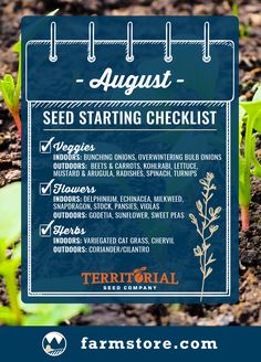 a seed starting checklist for august