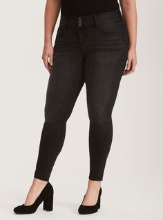 Premium Stretch Jeggings - Black Wash | Torrid Expensive Jeans, Plus Size Top, Pair Of Pants, Premium Denim, Work Pants, Say Hello, Jeggings, Polyester Spandex, Plus Size Outfits