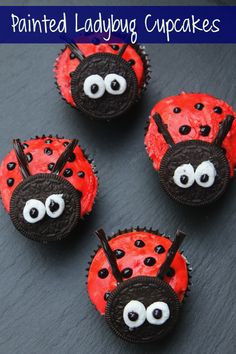 these ladybug cupcakes are so cute and easy to make