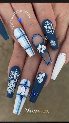 Cute Nail Art Designs, Polygel Nails, Winter Nail Designs, New Year's Nails, Cute Nail Art