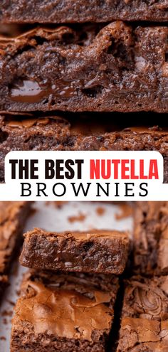 the best nutella brownies recipe ever made with only 3 ingredients and just 5 minutes to bake