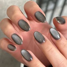 Unique Cat's Eye Almond Fake Nails Wearable Manicure Women Fashion Poi – Ikeehome Velvet Nails, Pretty Gel Nails, روتين العناية بالبشرة, Cat Eye Nails, Nail Swag, Cat Eyes, Funky Nails, False Nail, Chic Nails