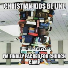 a pile of luggage sitting on top of an airport baggage claim carousel with the words christian kids be like i'm finally packed for church camp