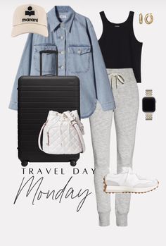 Comfortable Travel Outfit, Outfits Of The Week, Weekly Outfits, Athleisure Outfits, Clothes Style, Vacation Style, Weekend Outfit, Airport Outfit, Spring Summer Outfits