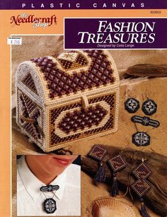 an advertisement for knitted jewelry with the words fashion treasures written on it