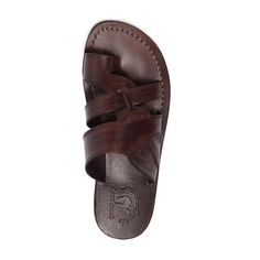 Aron brown, handmade leather slide sandals with toe loop - Top View Business Casual Style, Ankle Strap Sandals Flat, Toe Loop Sandals, Soft Leather Handbags, Mens Leather Sandals, Leather Gladiator Sandals, Closed Toe Sandals, Ankle Strap Flats, Fashion Business Casual