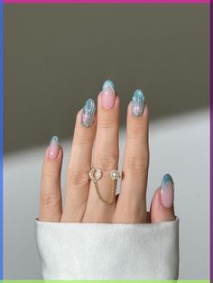 pretty chinese/asian nails .ᐟ Mermaid Nail Art, Mint Green Nails, Mint Nails, Barbie Core, Green Nail Designs, Barbie Outfits, Nagel Tips, Barbie Barbie