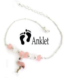 Seaglass Flamingo Beach Ankle Bracelet Summer Style Size: Length 9 inches extend to 11 inches Flamingo charm and shades of Pink and White Seaglass Accents give this Anklet a very Summer Beach Feel Lobster claw clasp Absolutely Adorable! Sea Glass Anklet, Flamingo Color, Mountain Jewelry, Flamingo Beach, Bracelet Summer, Crystal Anklet, White Sea Glass, White Sea, Beaded Anklets