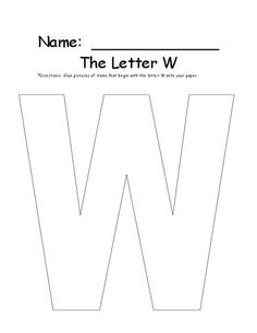 the letter w worksheet for children to learn how to write and draw letters