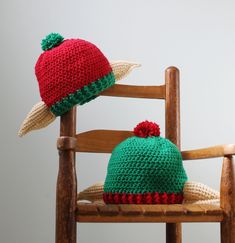 "Ho Ho Ho! Santa's elves are working hard to spread Christmas cheer! This super fun Christmas hat transforms you into a Christmas Elf all the while keeping you nice and warm! The ears on this hat are made in such a way that they stick up and out without drooping or falling. Please select desired size and color options. Hat sizing info: 0-3 months: 15\" circumference 3-6 months: 17\" circumference 6-12 months: 18\" circumference 12 months-2T: 19\" circumference 3T-4T: 20\" circumference 4T-tween: Christmas Elf Hat, Gift Costume, Elf Ear, Ear Hat, Holiday Hats, Cat Cushion, Bonnet Crochet, Elf Ears, Santa Helper