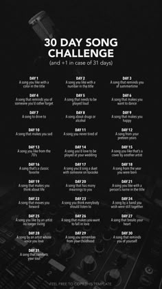 the 30 day song challenge poster