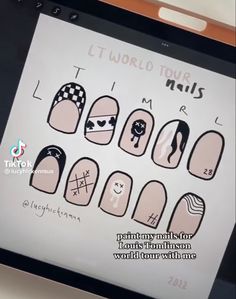 Louis Tomlinson Nails, Louis Nails, Concert Fits, Louis Tomlinson, Nail Ideas, Nail Inspo, Manicure, Nail Art, Concert