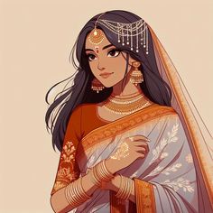 #aesthetic Desi Girl Art, Indian Princess Aesthetic, Desi Art, Wedding Card Design Indian, Indian Princess, Hindu Art