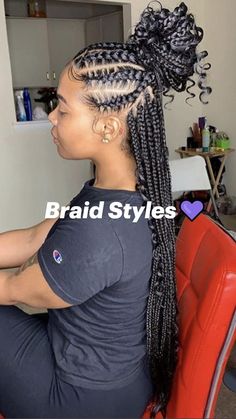 African American Braids Hairstyles, Cute Hair Looks For Long Hair, Braided Hairstyles For Black Women Ponytail, Braids To The Side For Black Women, Feed In Braids Hairstyles Black Women, Baird Hair Hairstyles, Quick Braiding Styles For Black Women, Updo Braided Hairstyles For Black Women, Braided Up Ponytail Hairstyles