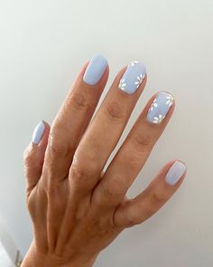 Short Gel Nails, Daisy Nails, Smink Inspiration, Her Nails, Dipped Nails, Floral Nails