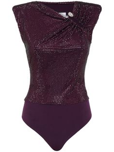 purple round neck sleeveless crystal embellishment Just a reminder that this piece must be tried on over your own garments. Embellished Bodysuit, Burgundy Fashion, Piercing Ring, Sleeveless Bodysuit, Purple Stones, Philipp Plein, Crystal Embellishment, Autumn Fall, Fall Fashion