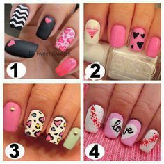 Nails Valentine Nail Art, Different Nail Designs, French Nail Art, Nail Candy, Simple Nail Art Designs, Beautiful Nail Designs, Cute Nail Art, Simple Nail Designs, Beauty Nail