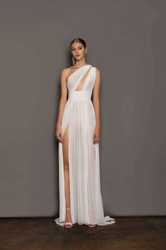 Grecian Wedding Dress, Greek Wedding Dresses, Greek Dress, Greek Goddess Dress, Bronx And Banco, White Bridesmaid, Gaun Fashion, Goddess Dress, Gala Dresses