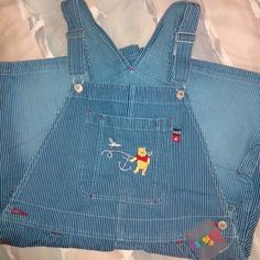 Disney Winnie The Pooh New With Tags Fun Blue Cotton Bottoms, Cute Blue Shorts With Pockets, Fun Blue Cotton Shorts, Disney Boutique, Mickey Shorts, Embroidered Denim Shorts, Disney Shorts, Vintage Denim Shorts, Denim Overalls Shorts