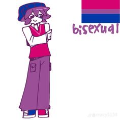 a drawing of a woman standing with her arms folded in front of her chest and the word bisexual written on it