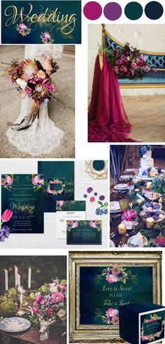 a collage of different wedding colors and designs